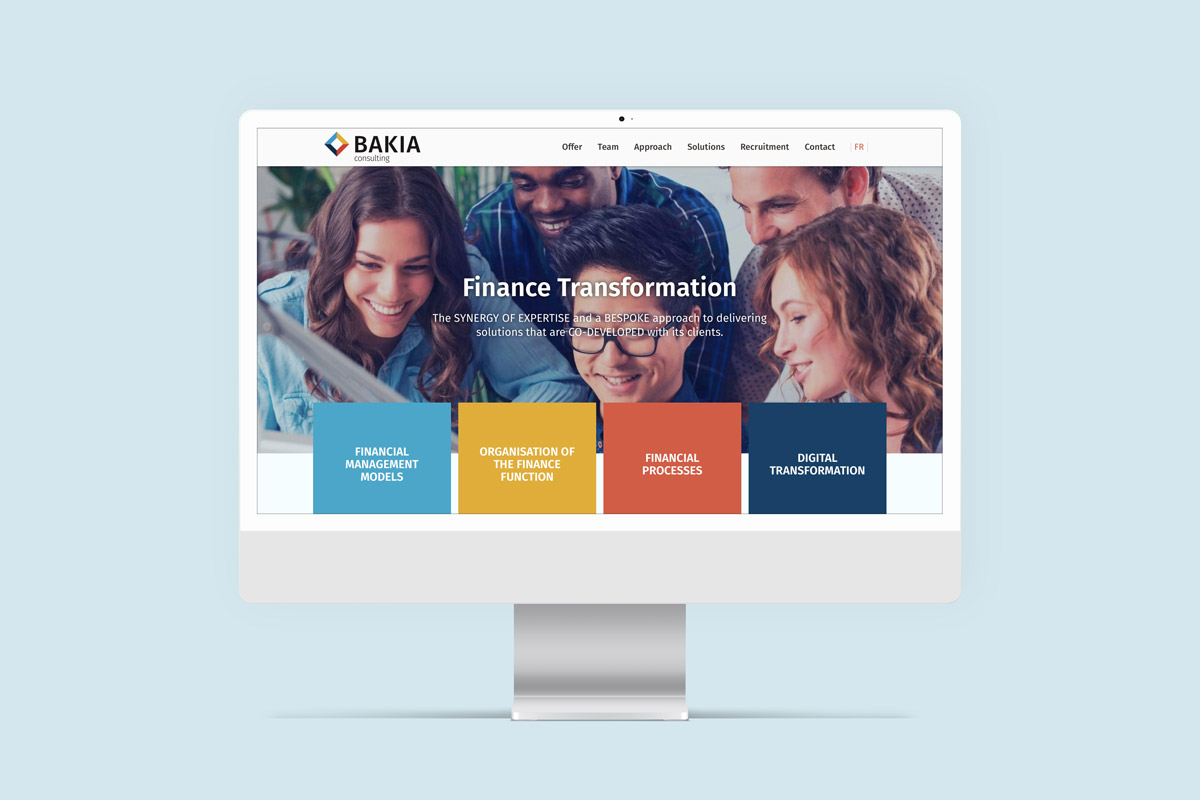Bakia Consulting website on computer - Responsive design by Stan Diers